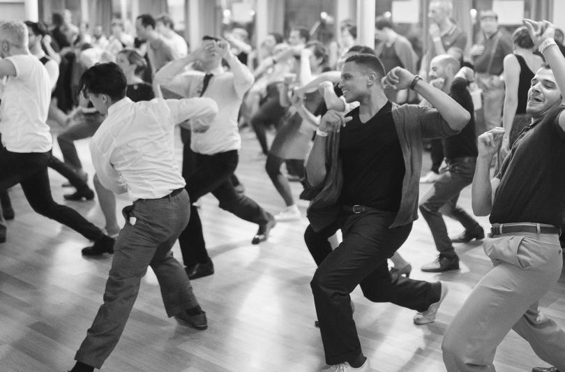 Room of solo jazz dancers