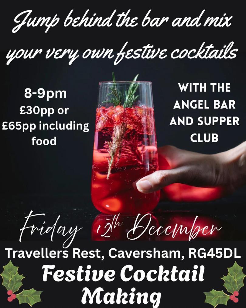 Red Cocktail, surrounded by writing, including the time and price