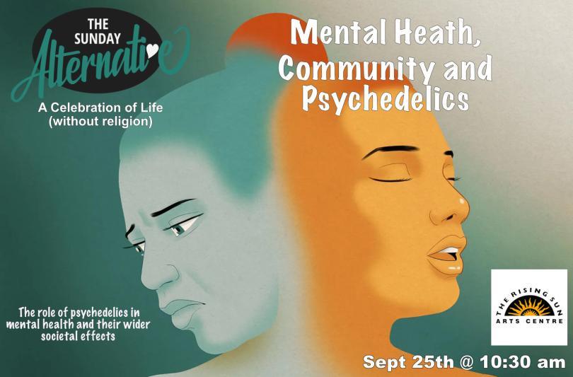 A women's face mirrored with one side appearing depressed and the other happy