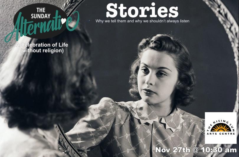 Women looking thoughtfully into a large mirror