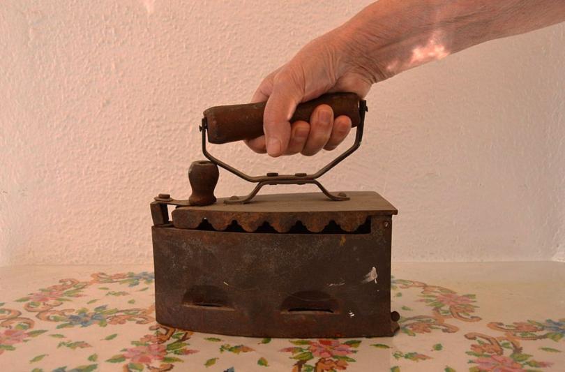 An old coal iron