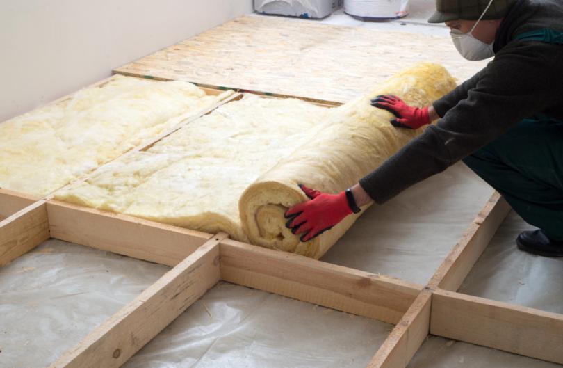 Insulation being installed 