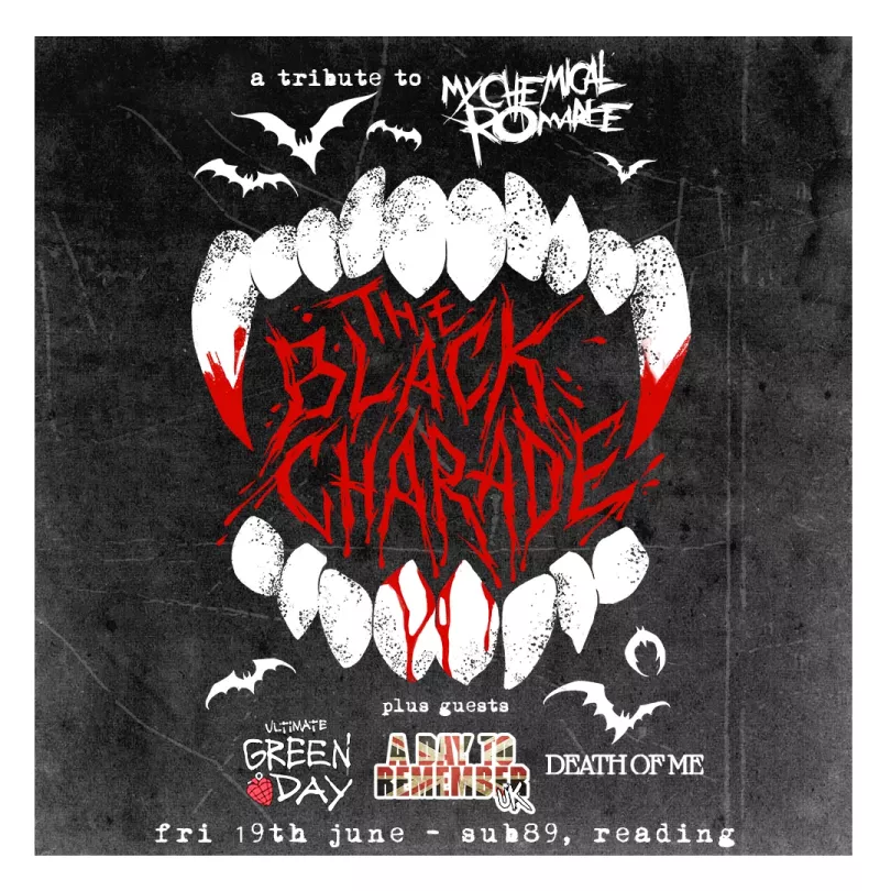 The Black Charade logo designed to look like vampire teeth