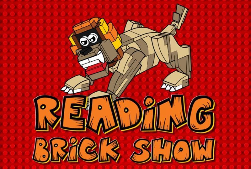 Reading Brick Show 2025 logo featuring a drawing of a LEGO lion model