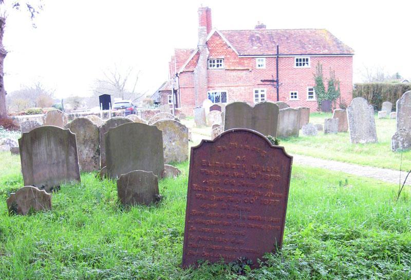 an iron grave marker by Hedges Foundry in Bucklebury churchyard