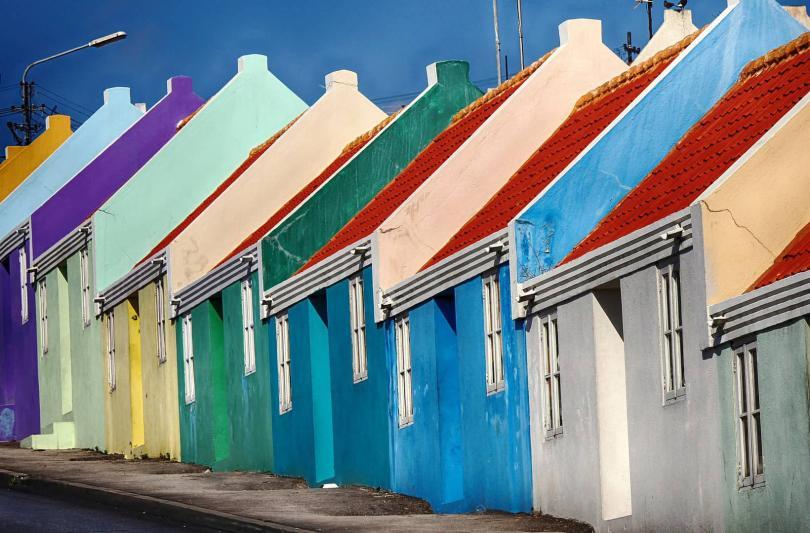 colourful houses on the island of Curacao