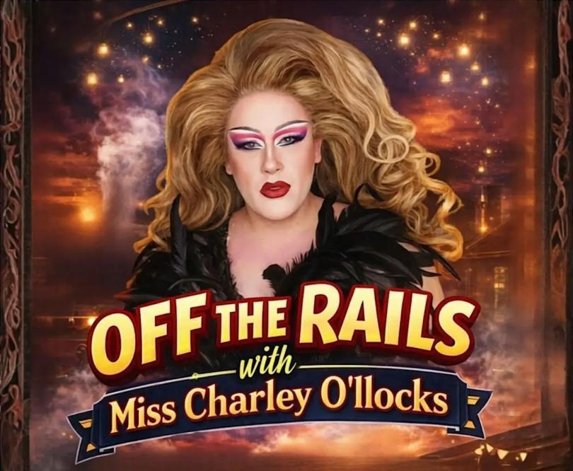 Drag queen Miss Charley O'llocks in full make up