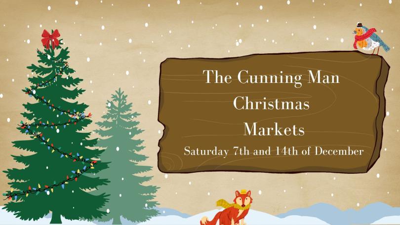 The Cunning Man Christmas Markets logo with a drawing of a Christmas tree