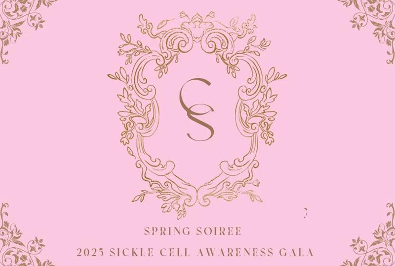 poster for Cianna's Smile Spring Soiree designed like a swanky event invitation in pink and gold