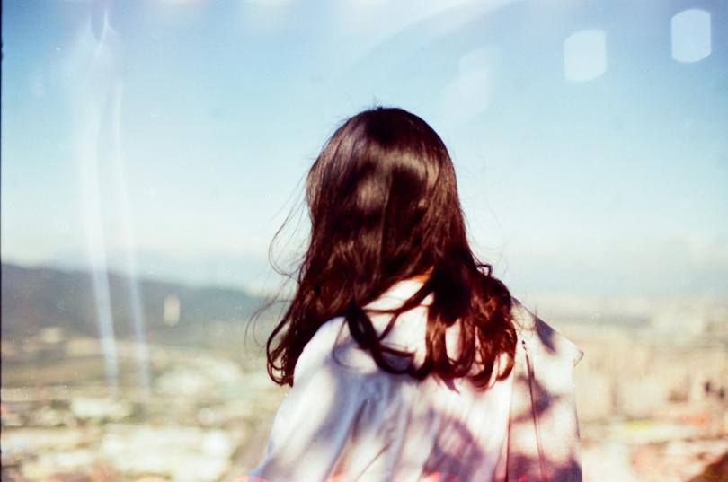 Women looking into landscape