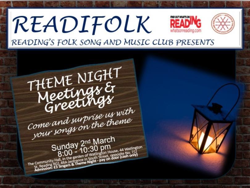 Poster for the theme night, with image of a street lamp