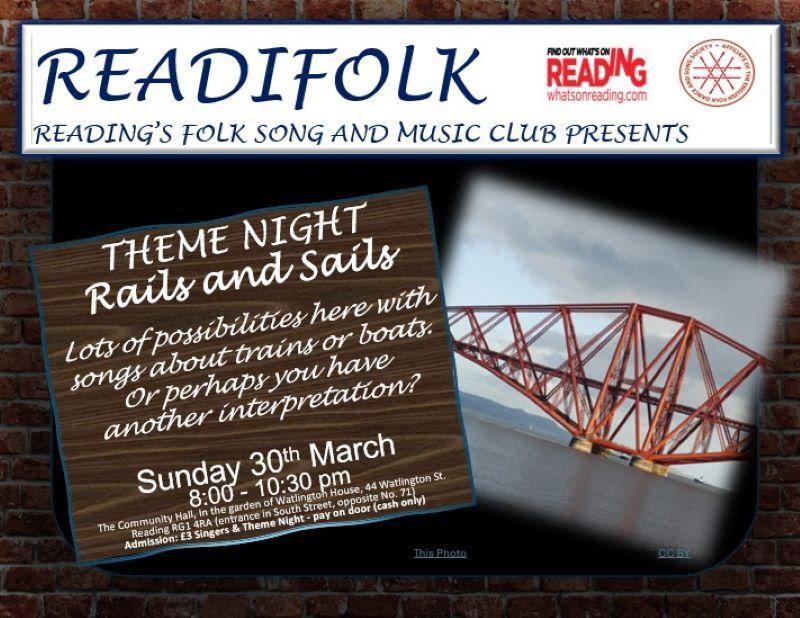 Poster for the theme night with photograph of the Forth Rail Bridge