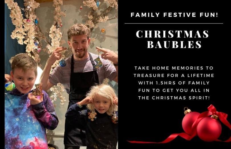 Christmas bauble decorating workshop fun Caversham Reading Berkshire 2022 family kids adults