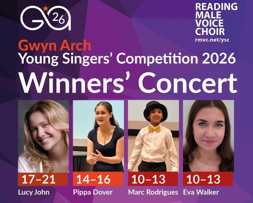 Poster with headshots of the four young finalists