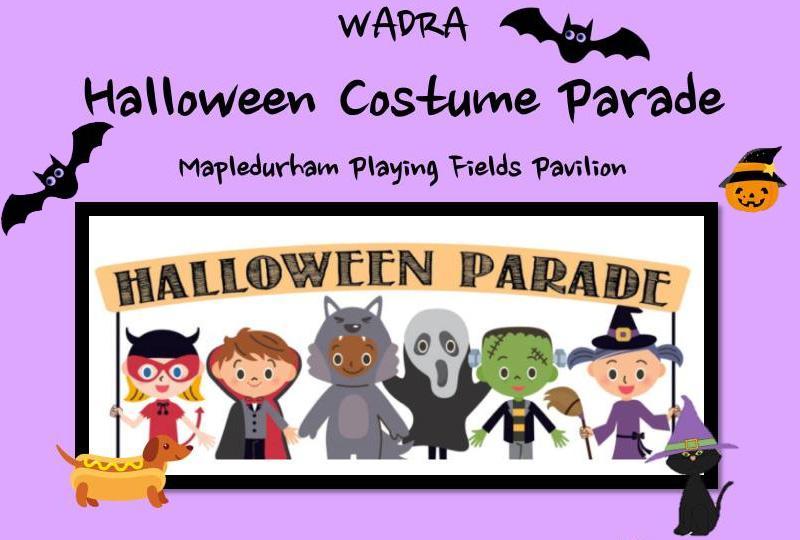 Cartoon image of children in halloween costumes