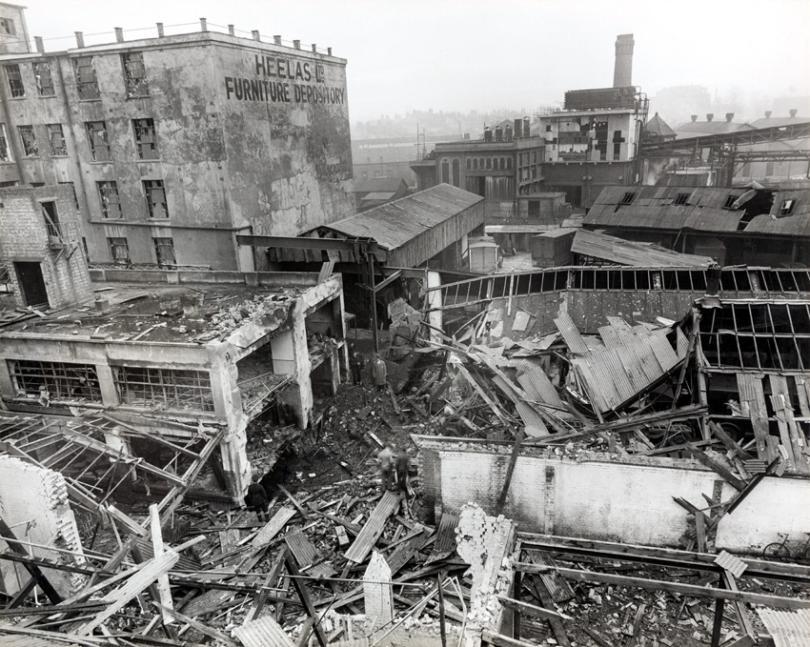 bomb damage in Reading during World War 2