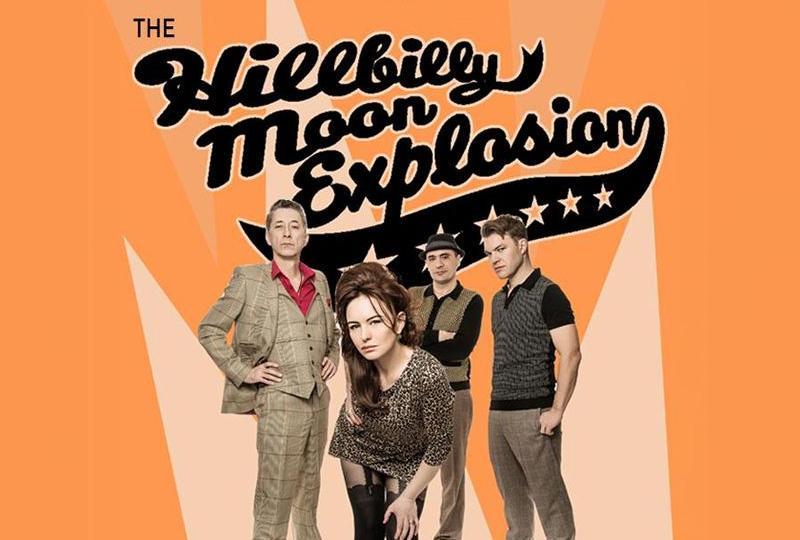 Rockabilly band members in 50s throwback clothes