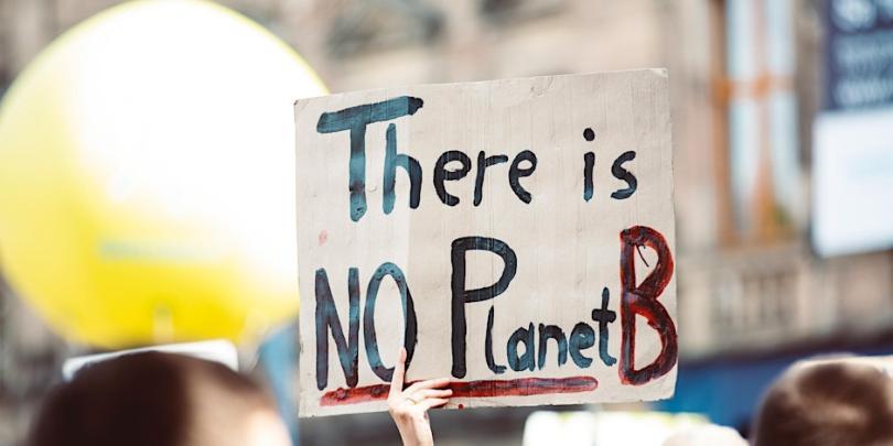 Placard reading There is no Planet B