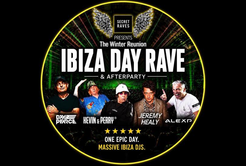 AI generated poster with headshots of the DJs performing and info about the event