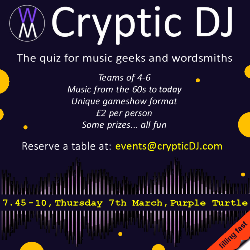 Cryptic DJ The quiz for music geeks and wordsmiths