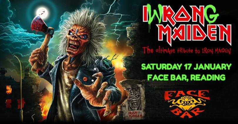 Poster for Iwrong Maiden gig with image of Eddie