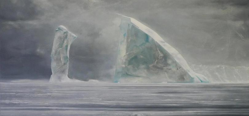 Image of Julian Grater's North Falls A Shadow painting of arctic ice