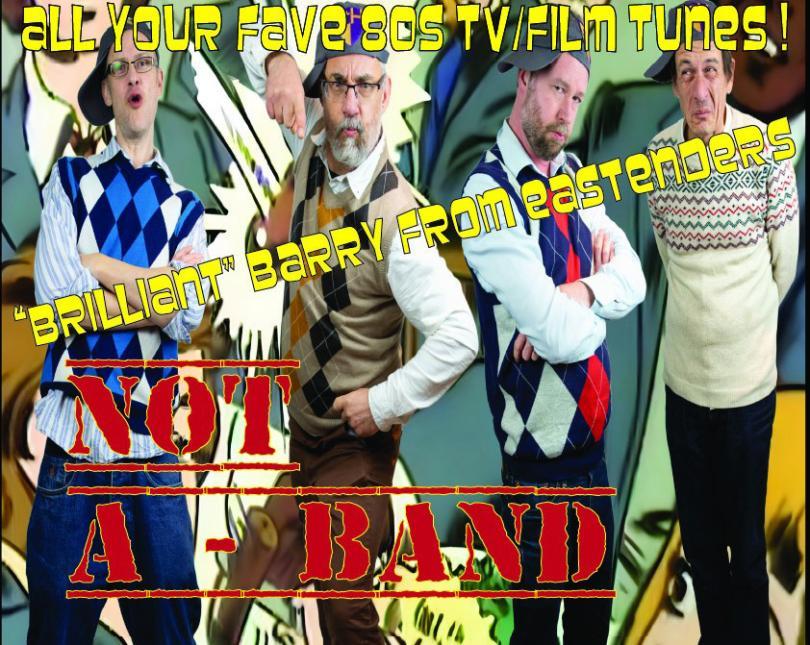 Four men in tank tops and baseball caps