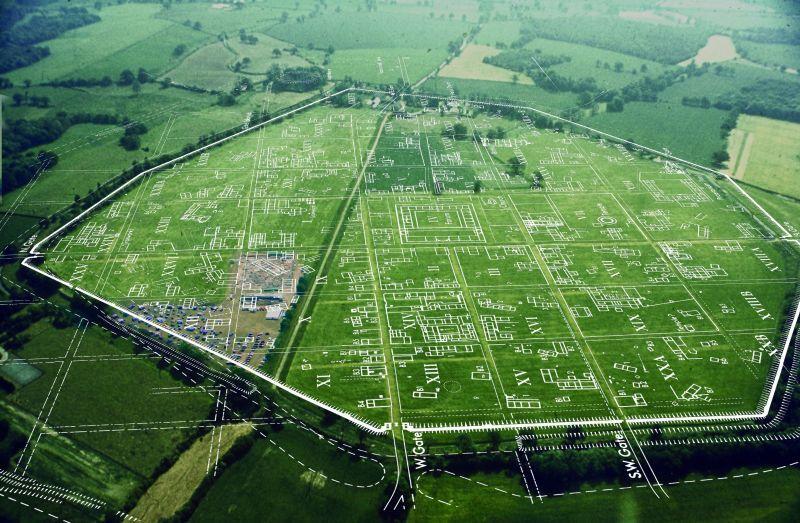 Ariel image of site of Silchester Roman Town