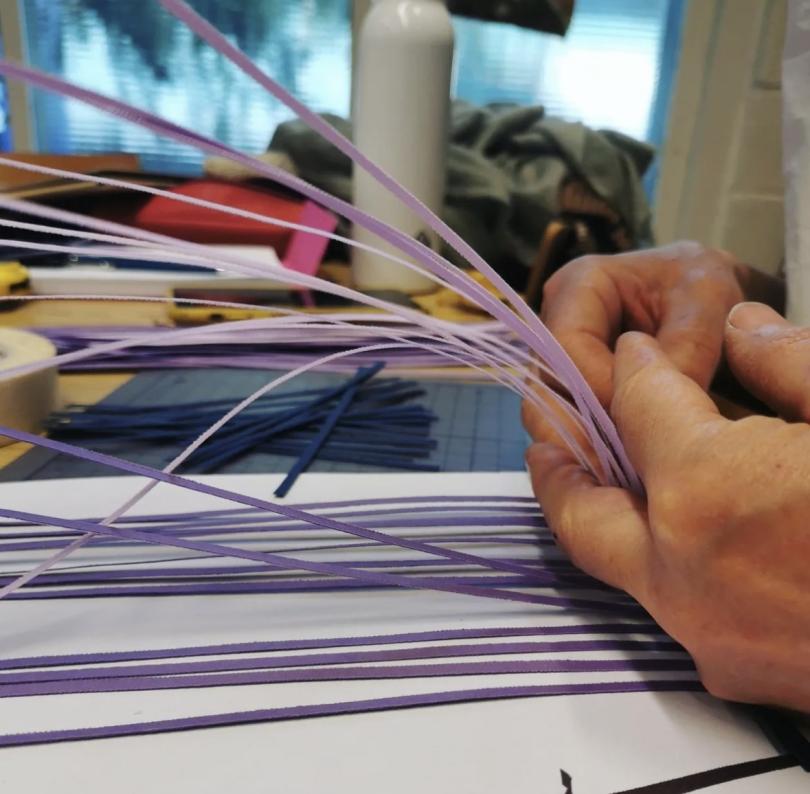 colourful strips of paper