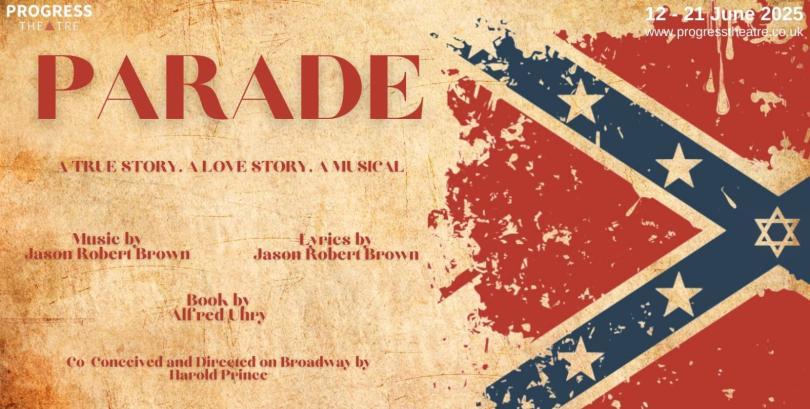 Poster for Parade with an image of the Confederate flag