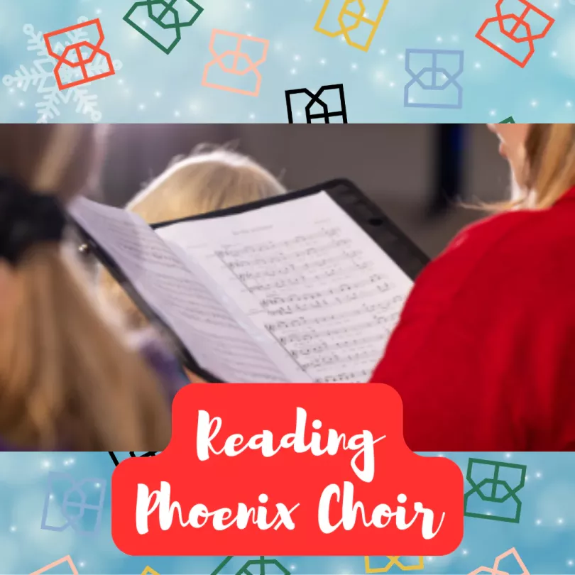 picture of choir member taken from over their shoulder, reading choir music