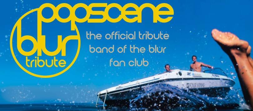 poster for Popscene - Blur Tribute with an image of a speedboat on the sea