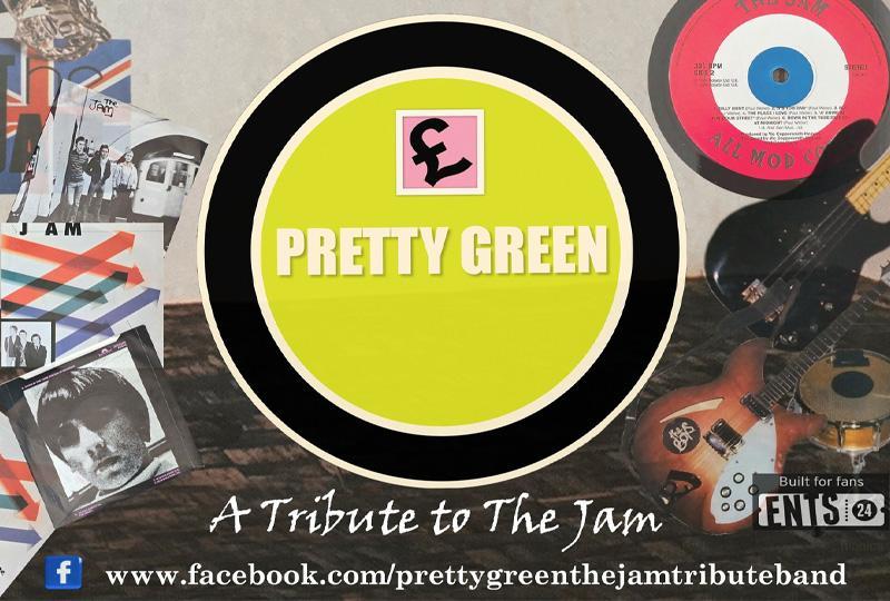 Pretty Green: A Tribute to The Jam logo over a pile of Jam ephemera