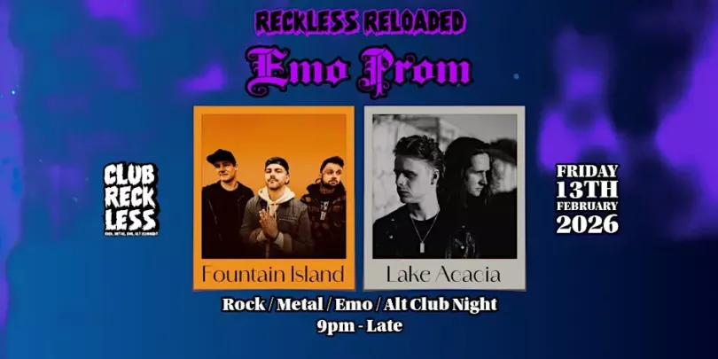 Poster for Reckless Reloaded : Emo Prom with images of the bands performing