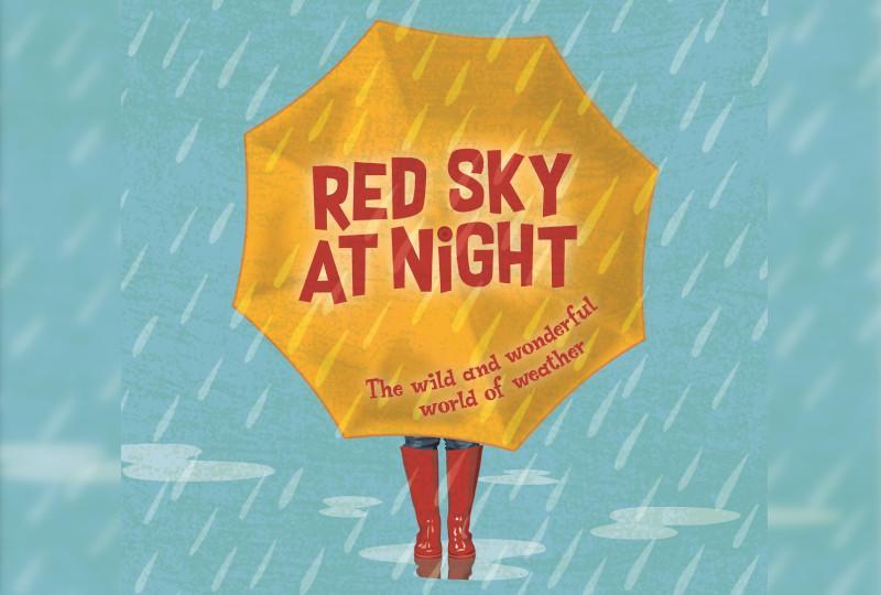 Red Sky At Night logo on a cartoon umbrella