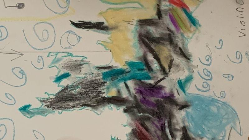 abstract drawing with colour