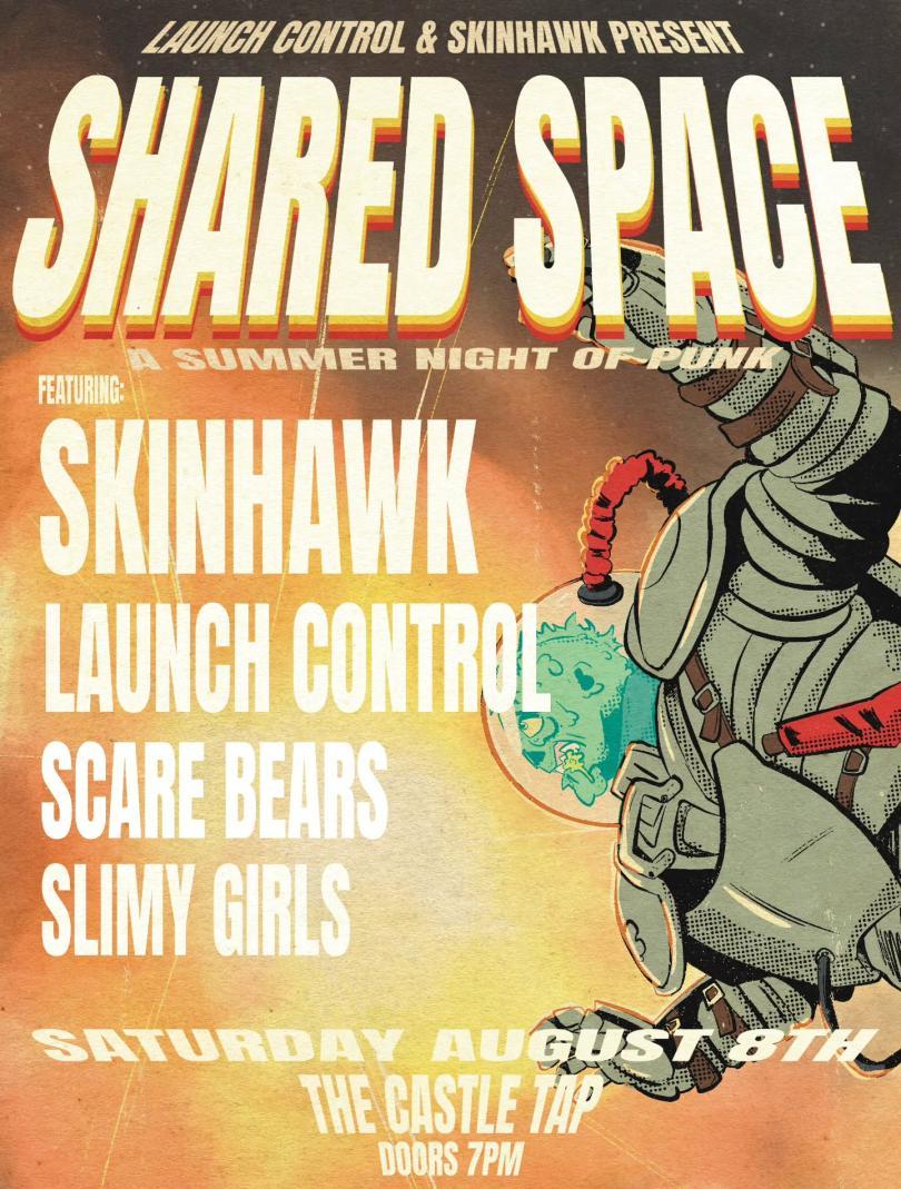 Event poster featuring artwork of a reptilian alien in a spacesuit