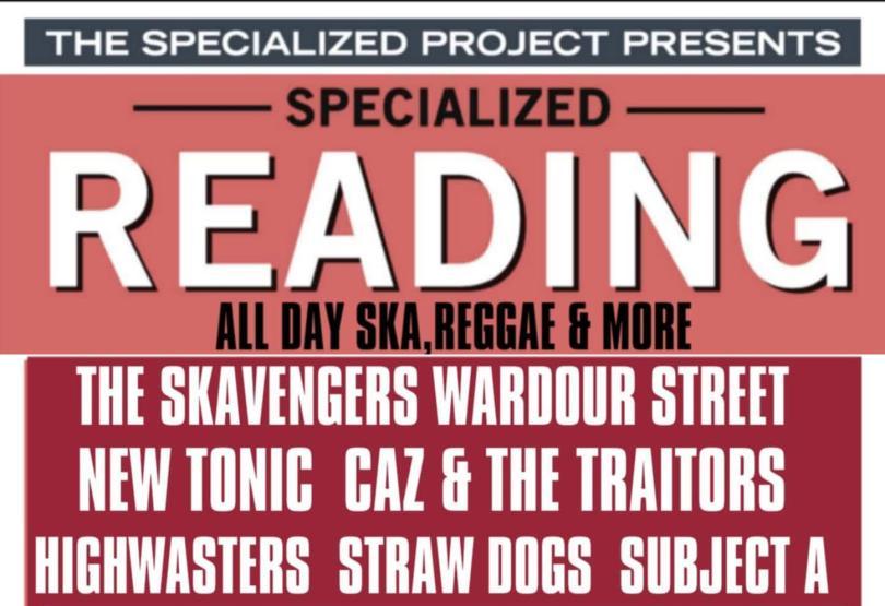 Specialized Reading poster featuring a list of bands
