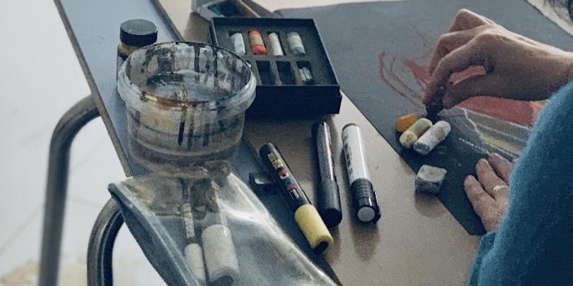 Still life drawing session - items from a African Caribbean home