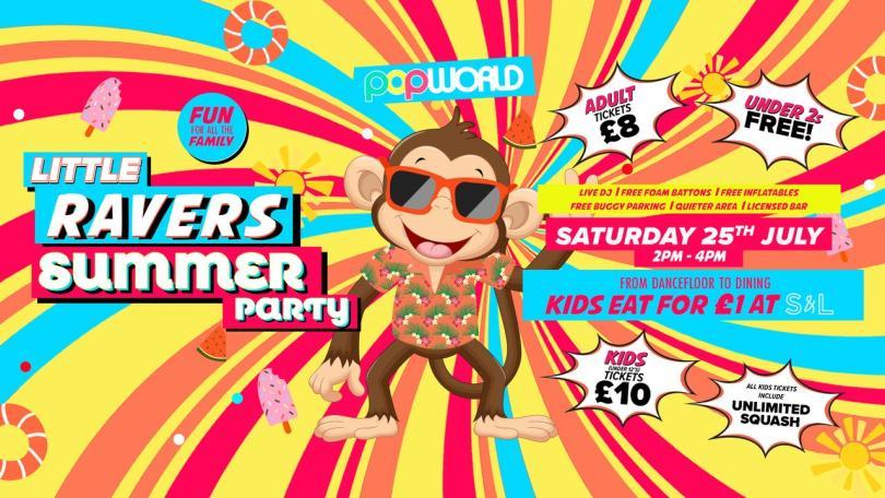 Poster for Little Ravers with a cartoon monkey