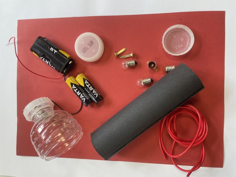 Image of component parts to make a torch