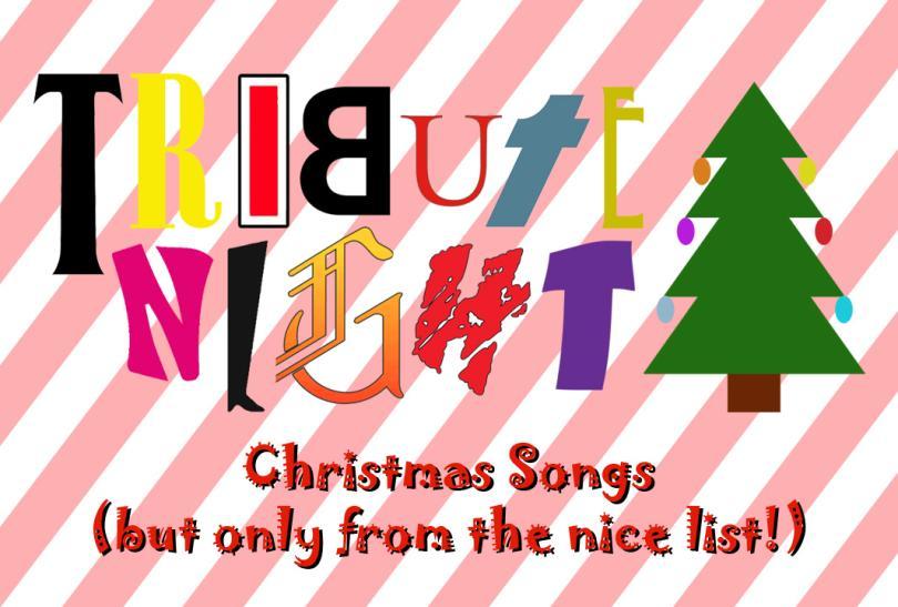 Tribute Night logo with a graphic of a Christmas Tree