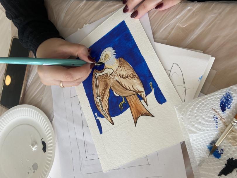 Watercolour of a bird