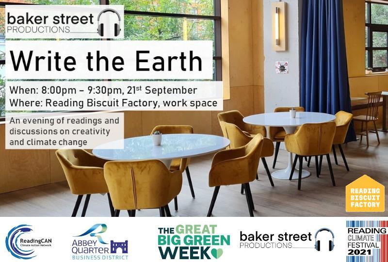 Image of The Biscuit Factory venue space, with text and logos overlaid