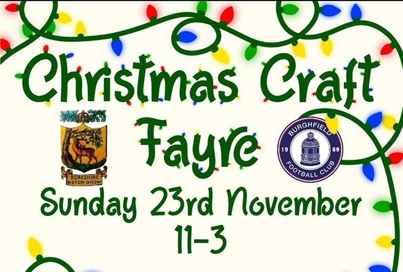 Christmas Craft Fayre logo surrounded by images of Christmas fairy lights