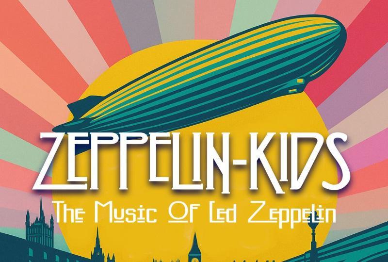 Zeppelin Kids logo over an image of a Zeppelin
