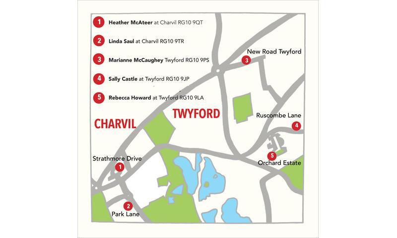 map of artists studios in the Twyford area