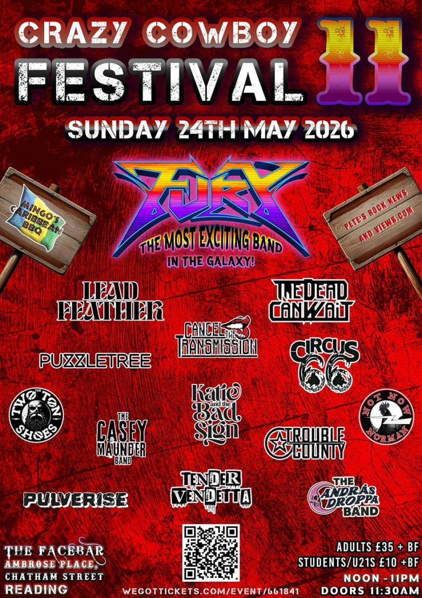 Event poster with logos for all the bands performing