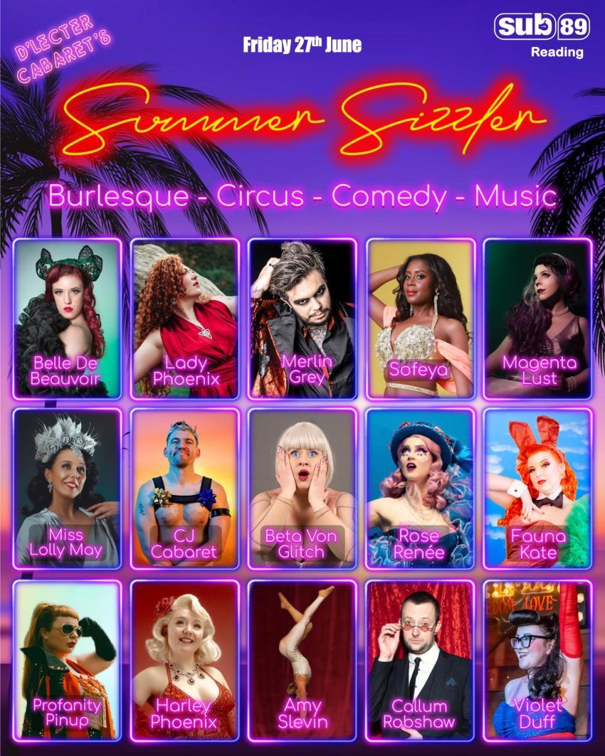 Summer Sizzler line-up poster