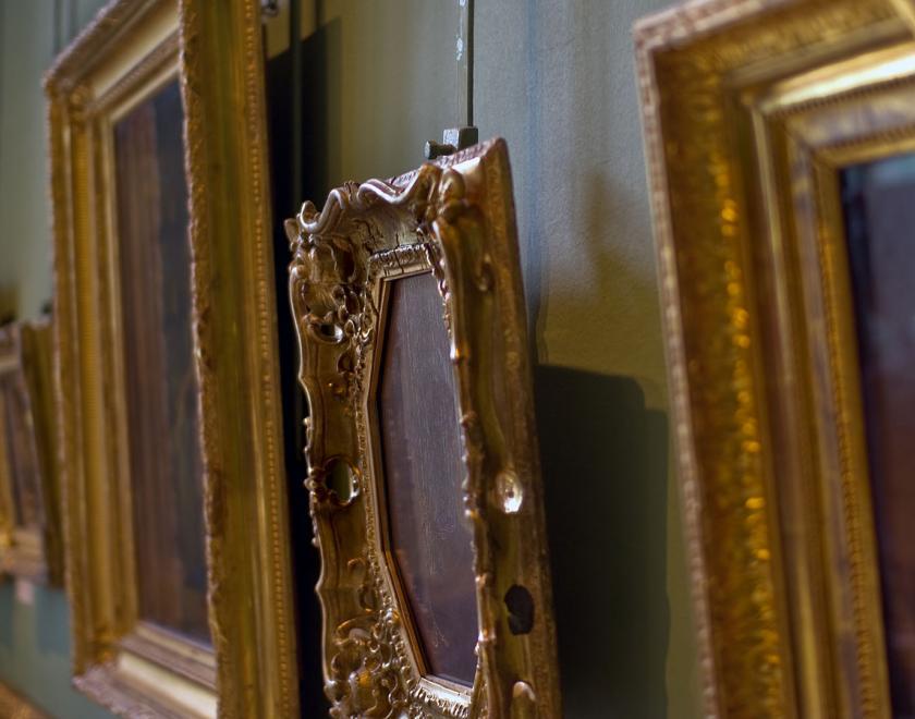 Picture frames on a wall